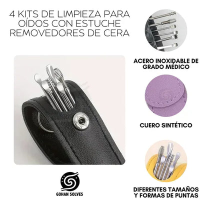 3x Kits de limpieza de oídos: preciso, seguro y reutilizable